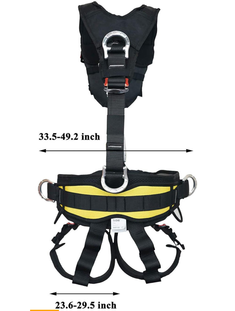 SOB Full Body Climbing Harness Can Be Inverted Thicken Widen Protect Waist Safety Harness Tree Work Rock Climbing Mountaineering Rescuing Work at Height