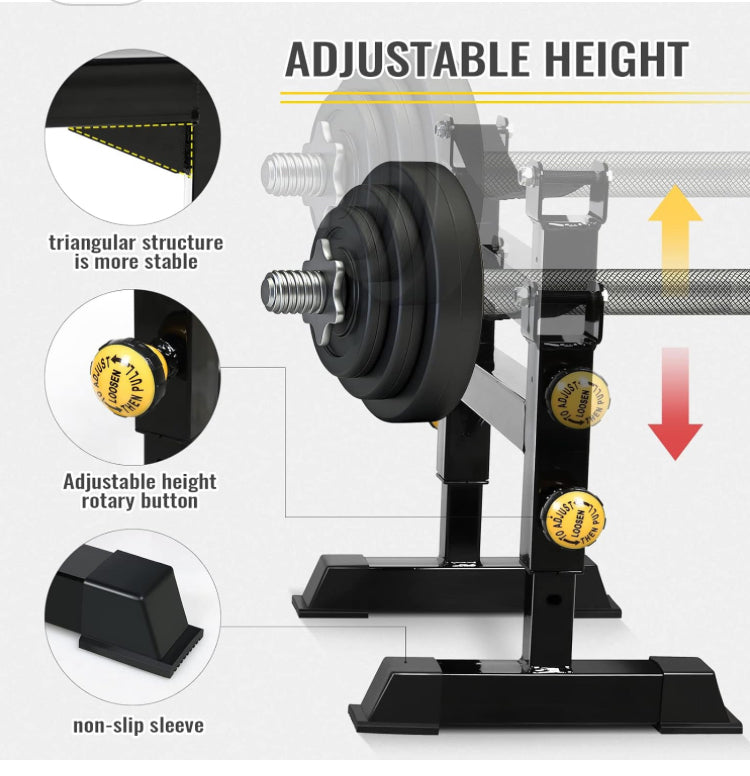 Deadlift Sling Racks for Home Gym, Deadlift Platform for Home Gym Weightlifting Plates Rack Deadlift Barbell Elevation Stand with 5-Level Height Adjustment