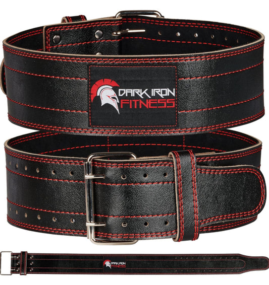 Dark Iron Fitness Weight Lifting Belt for Men & Women - 100% Leather Gym Belts for Weightlifting, Powerlifting, Strength Training, Squat or Deadlift Workout up to 600 Lbs