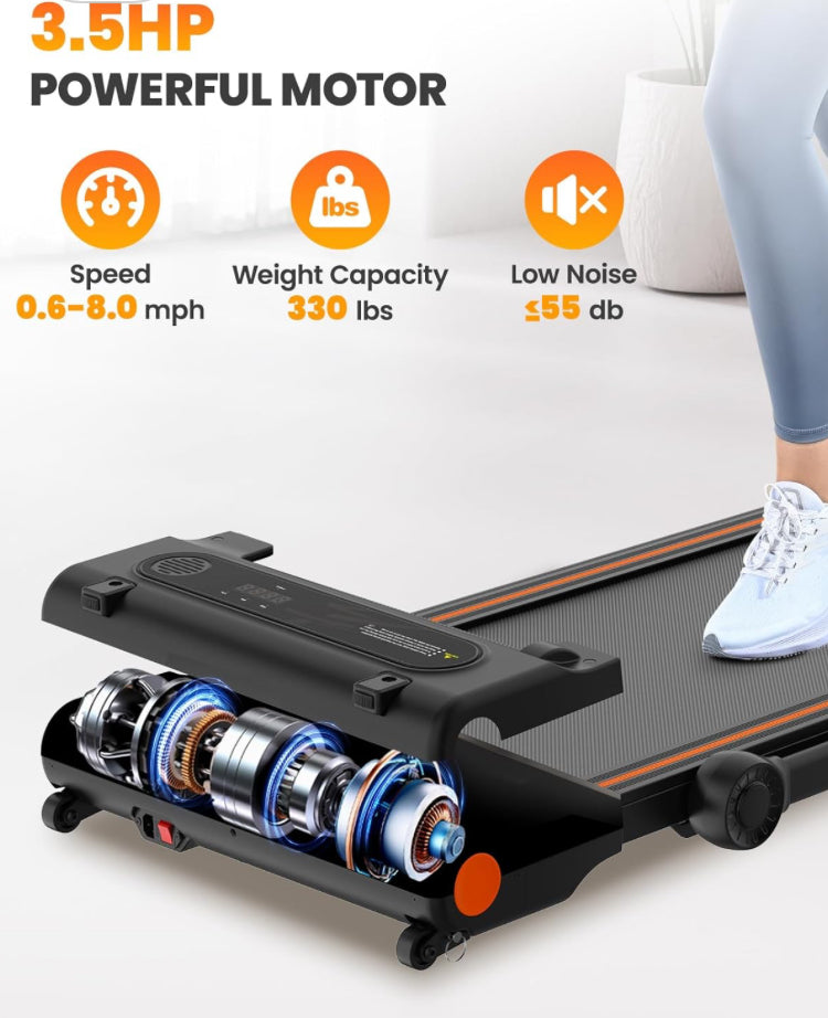 Abonow Walking Pad, Under Desk Treadmill with Incline for Home Office 2.5HP Portable Walking Treadmill with 280 Lbs Weight Capacity Walking Machine, Remote Control, LED Display