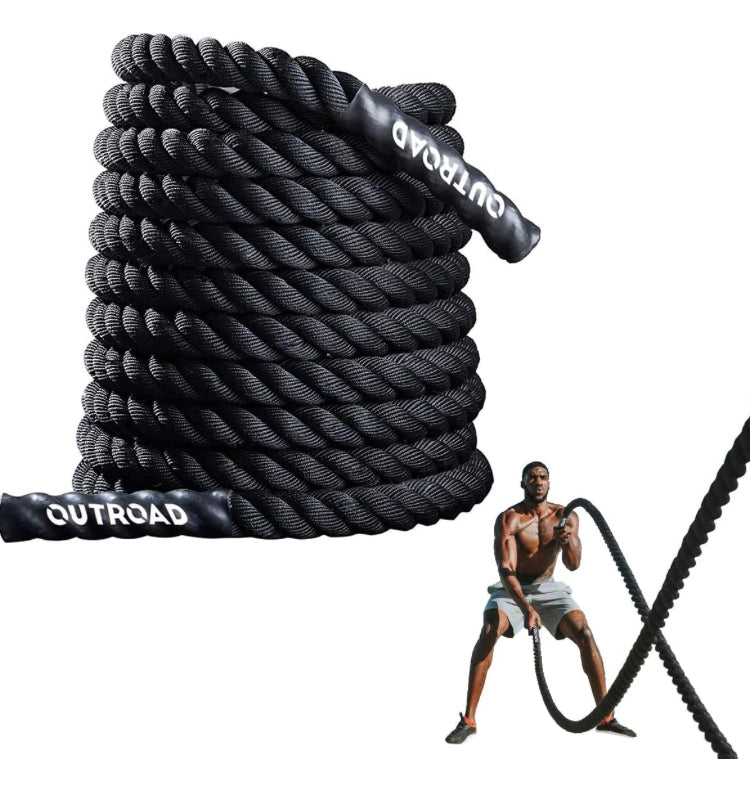 Outroad Battle Rope, 1.5" Diameter 30ft Poly Dacron Workout Exercise Training Heavy Rope