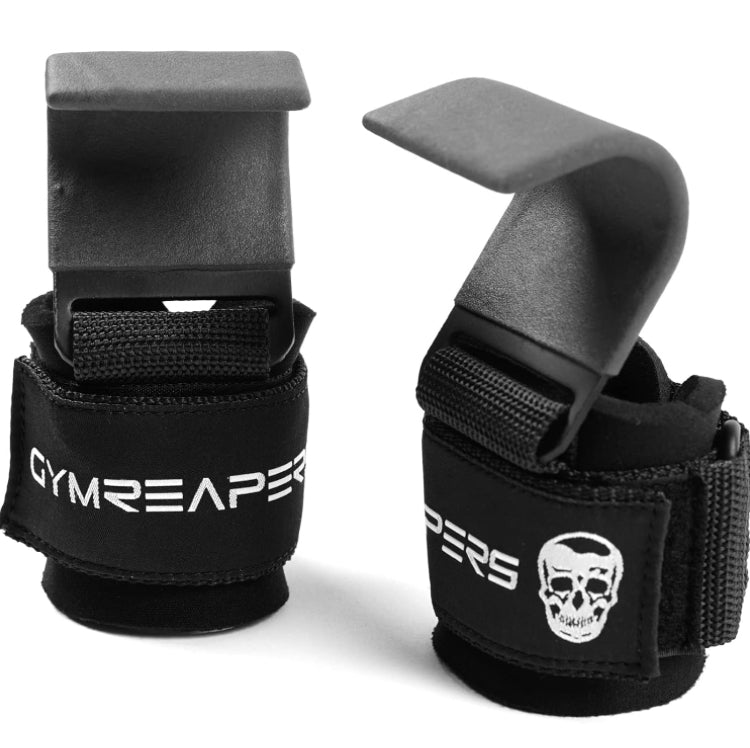 Gymreapers Weight Lifting Hooks (Pair), Heavy Duty Power Wrist Straps Hand Grip Support For Deadlifts, Pull Ups, Shrugs - Gym Gloves For Men and Women