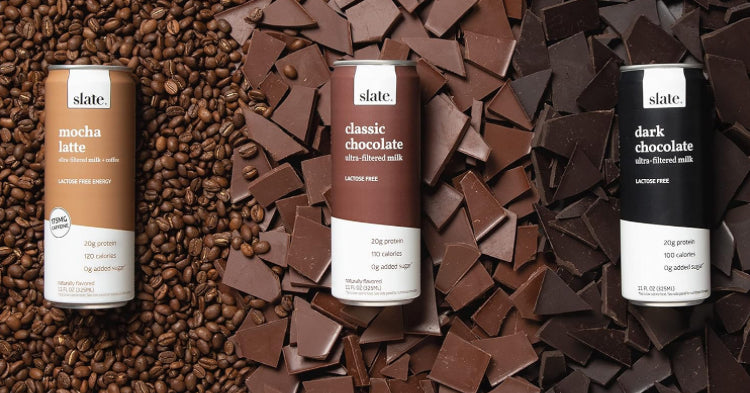 Slate Milk - High Protein Milk Shake - Chocolate Variety Pack - Chocolate, Dark Chocolate, Mocha Latte - Lactose Free, 20g Protein, 1g Sugar, 100-110 Calories, 1-3g Net Carbs - 11 fl oz, 12 Cans