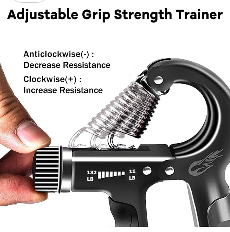 Grip Strength Trainer, Plastic, 2 Pack / 5 Pack, 11-132 lbs, Forearm Strengthener, Hand Squeezer Adjustable Resistance, Hand Grip Strengthener for Muscle Building and Injury Recovery